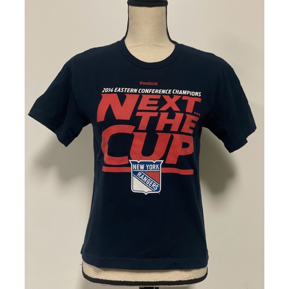 Kids Reebok NY Rangers 2014 Eastern Conference Championship T-Shirt Blue Size M - Picture 2 of 6